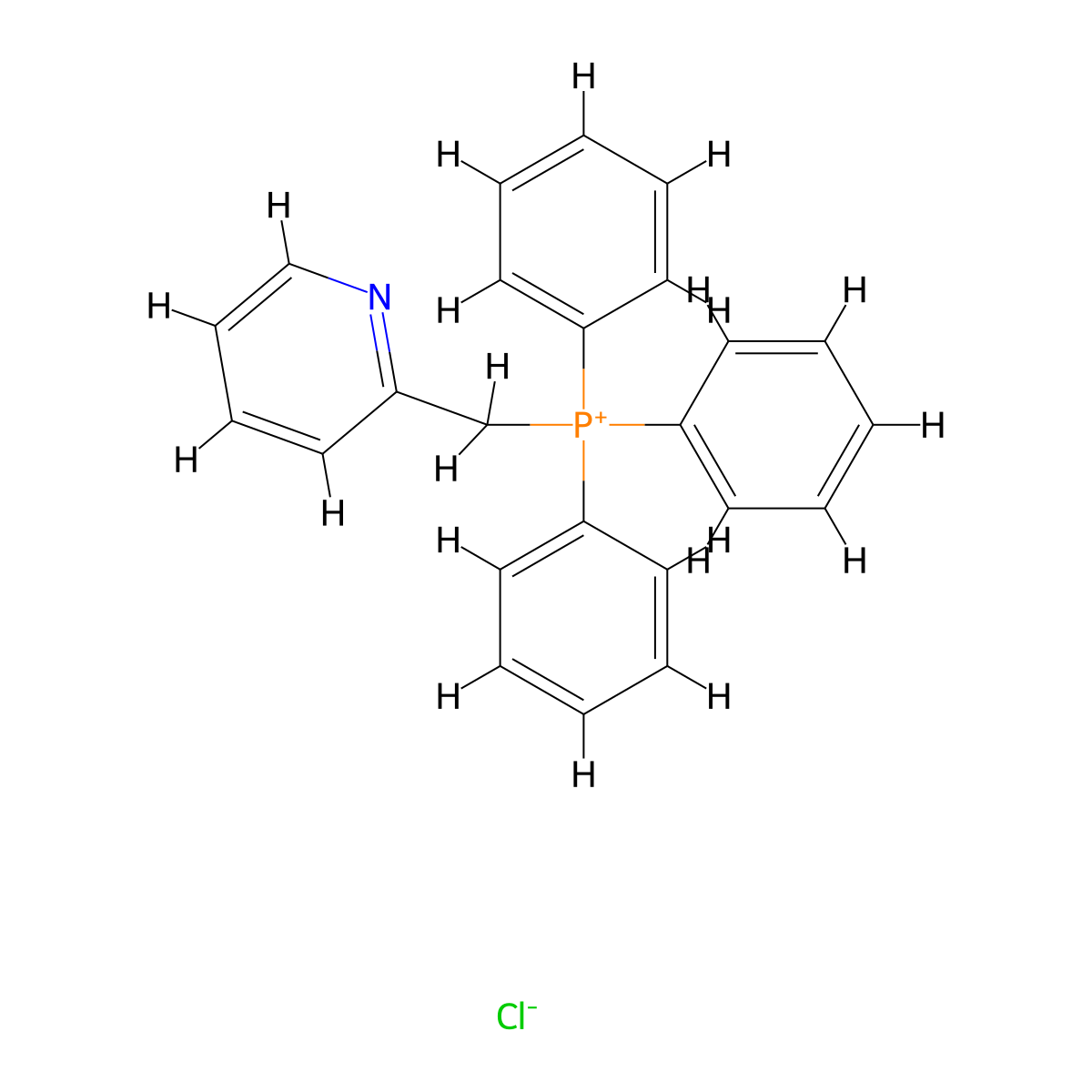 Phosphonium, triphenyl(2-pyridinylmethyl)-, chloride molecular structure, CAS 38700-15-1