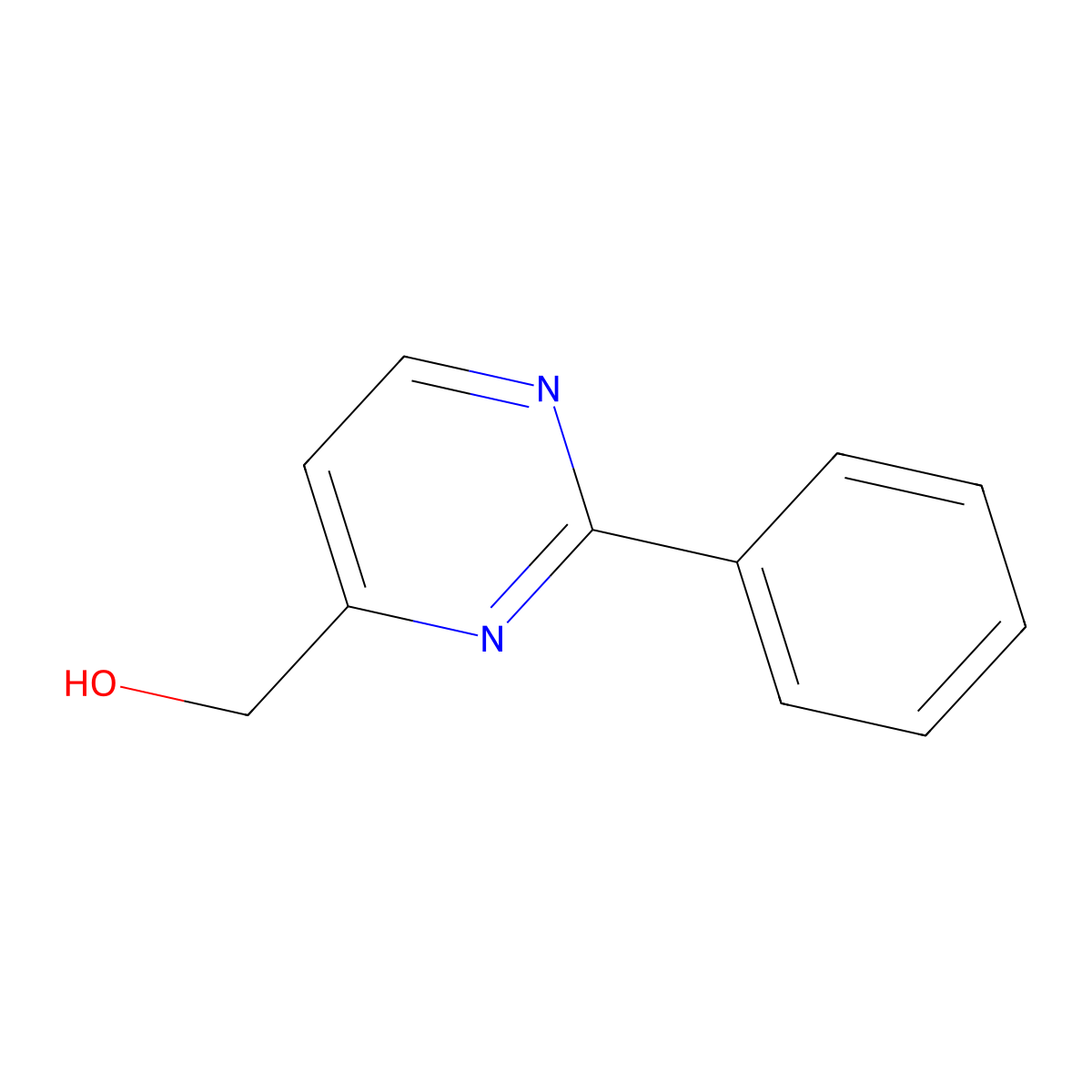 (2-Phenylpyrimidin-4-yl)methanol molecular structure, CAS 38705-90-7