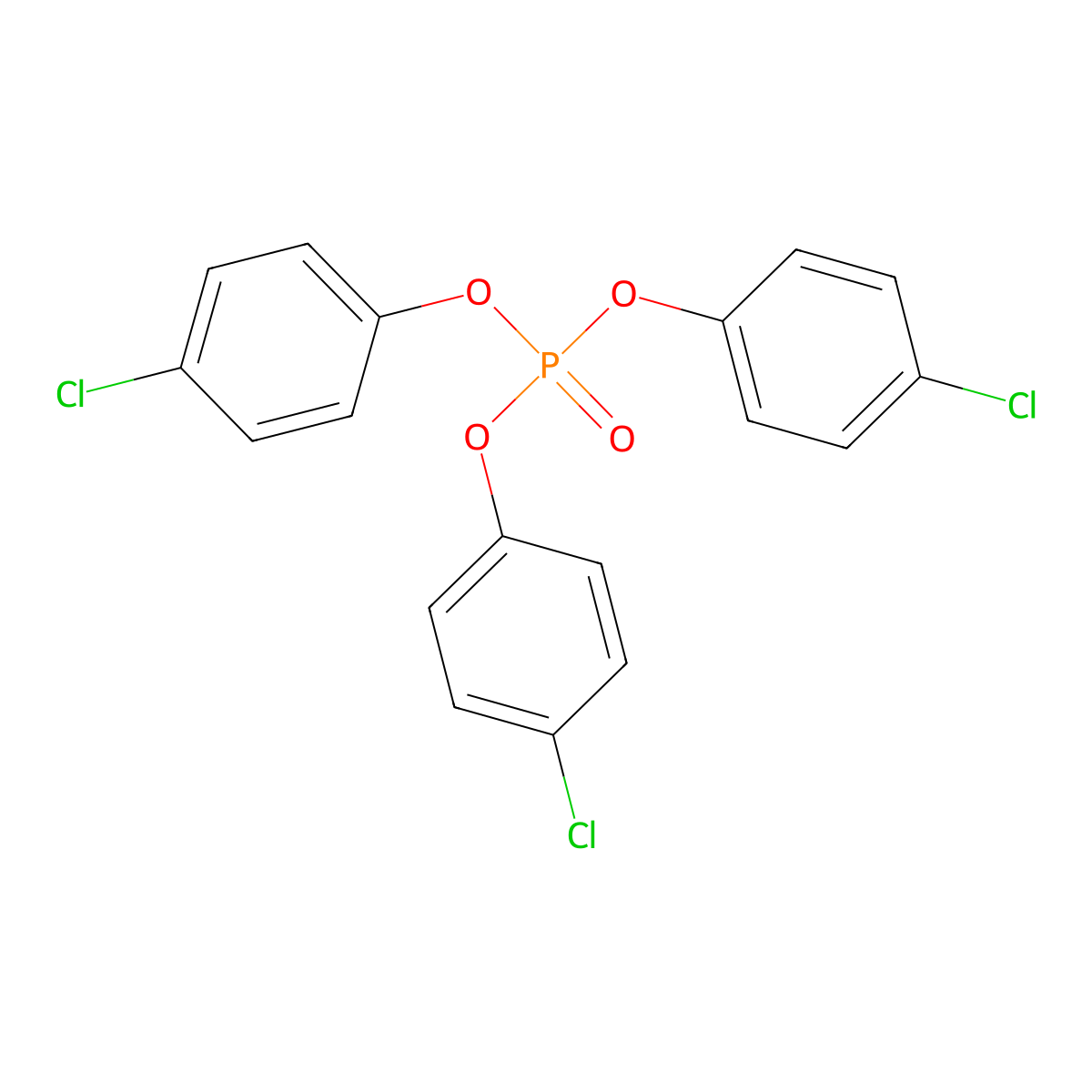 Tris(4-chlorophenyl) phosphate molecular structure, CAS 3871-31-6