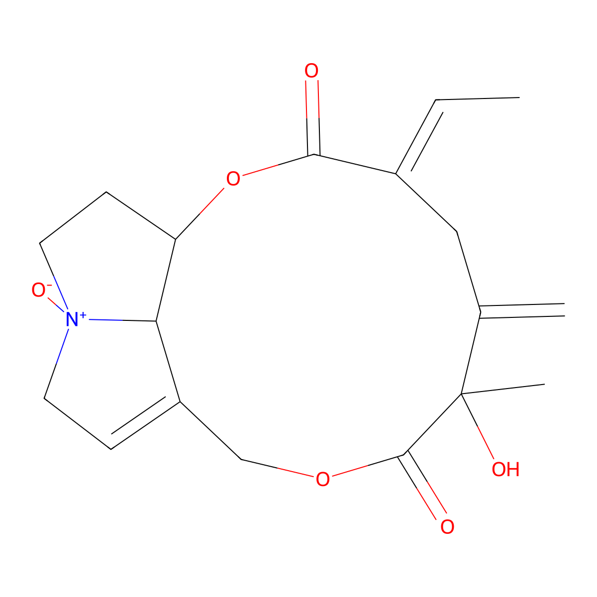 seneciphylline N-oxide molecular structure, CAS 38710-26-8