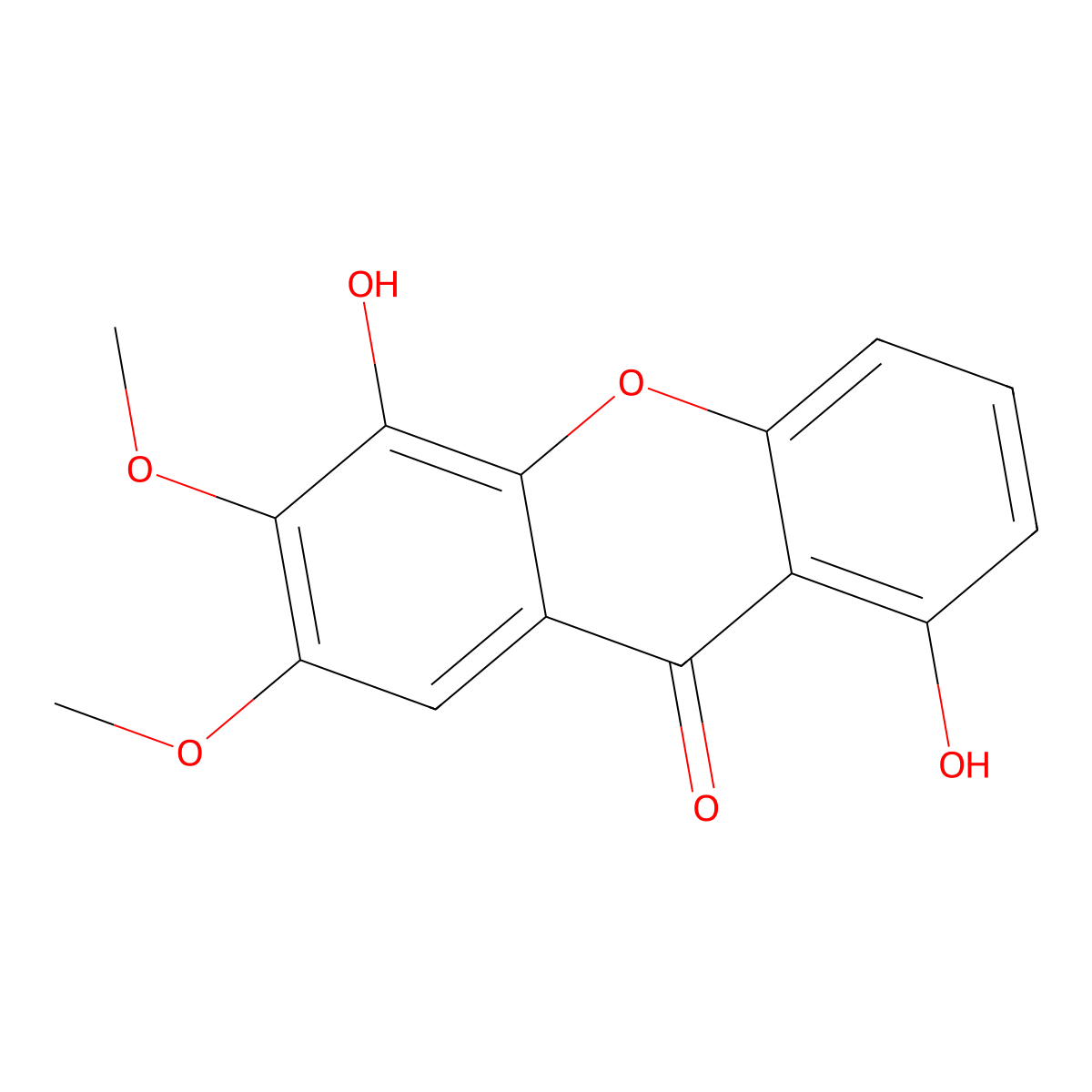 1,5-Dihydroxy-6,7-dimethoxyxanthone molecular structure, CAS 38710-31-5