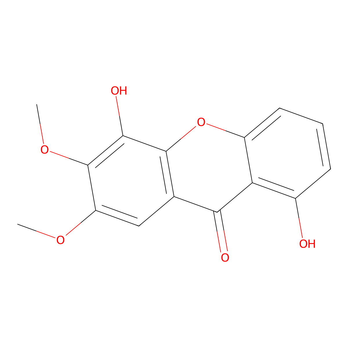 1,5-Dihydroxy-6,7-dimethoxyxanthone molecular structure, CAS 38710-31-5