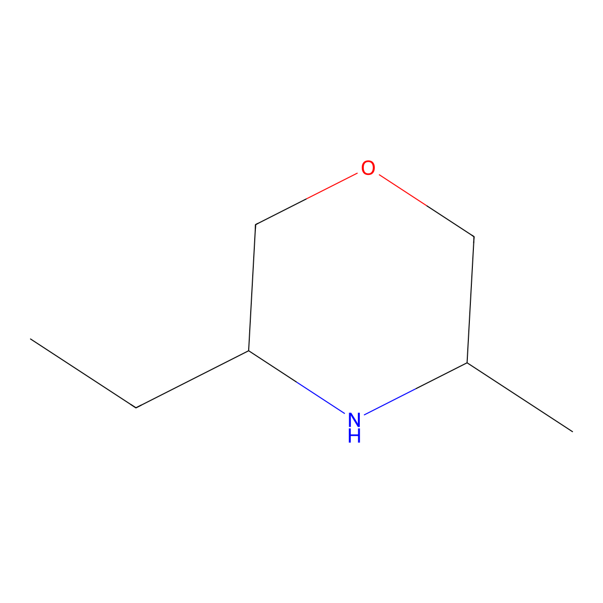 3-Ethyl-5-methylmorpholine molecular structure, CAS 38711-87-4