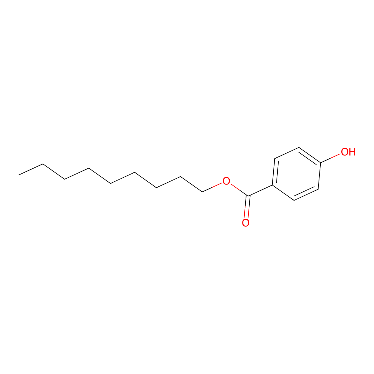 Nonyl 4-Hydroxybenzoate molecular structure, CAS 38713-56-3
