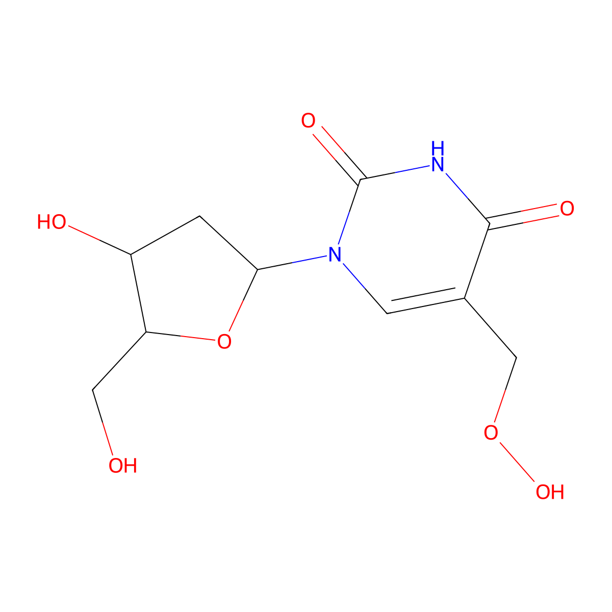 5-Hydroperoxymethyl-2'-deoxyuridine molecular structure, CAS 38716-10-8