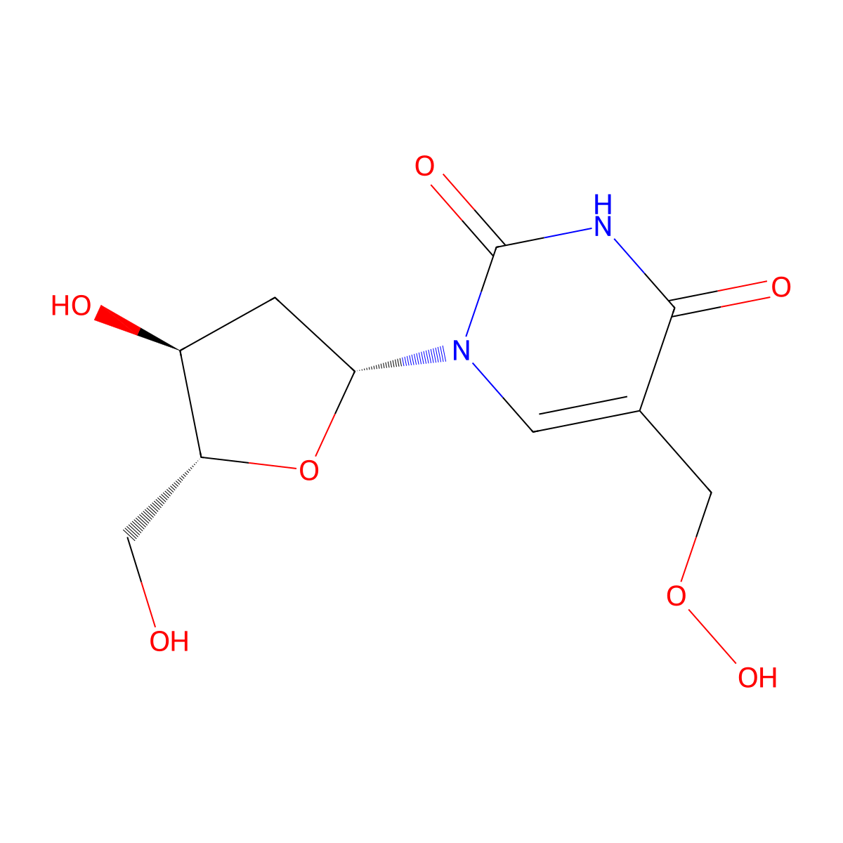 5-Hydroperoxymethyl-2'-deoxyuridine molecular structure, CAS 38716-10-8