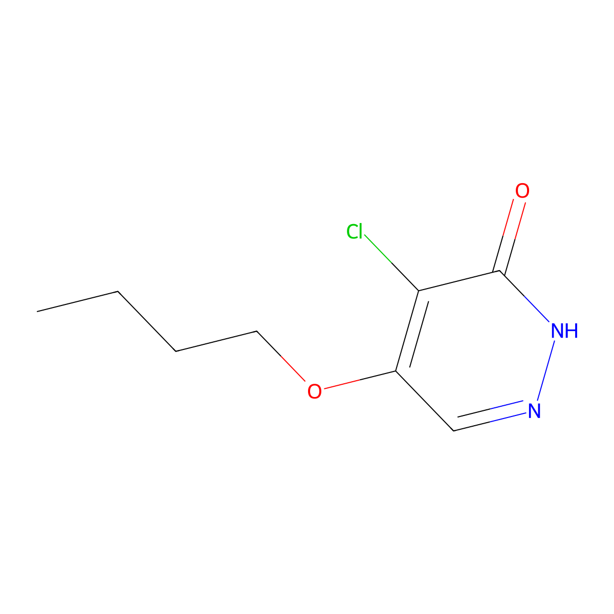 5-butoxy-4-chloropyridazin-3(2H)-one molecular structure, CAS 38717-15-6