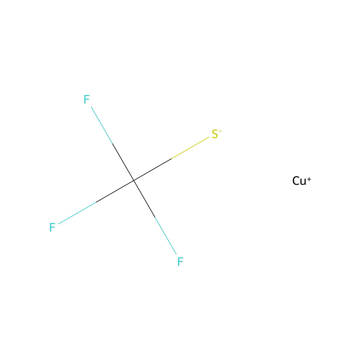 Copper(I) Trifluoromethanethiolate molecular structure, CAS 3872-23-9
