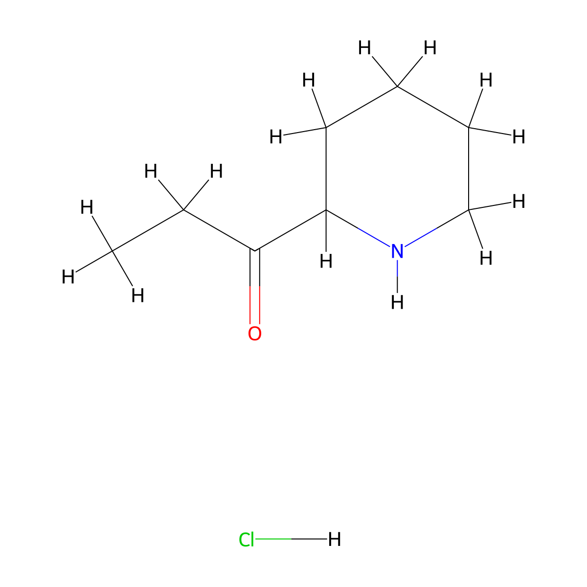 1-(Piperidin-2-yl)propan-1-one hydrochloride molecular structure, CAS 38726-77-1