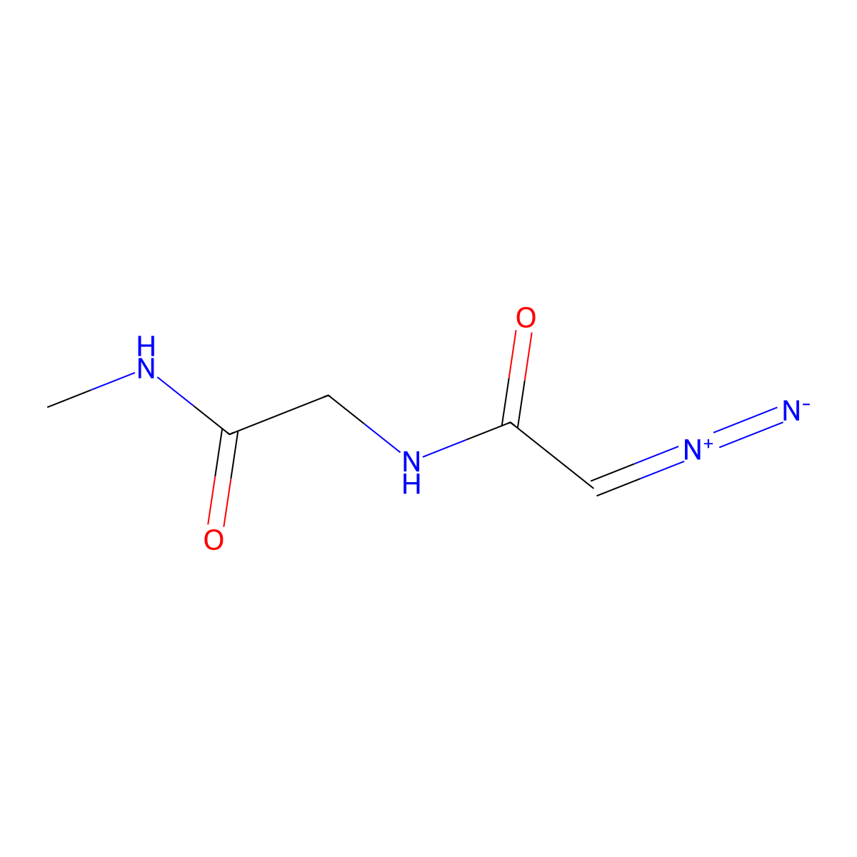 Acetamide, 2-((diazoacetyl)amino)-N-methyl- molecular structure, CAS 38726-90-8