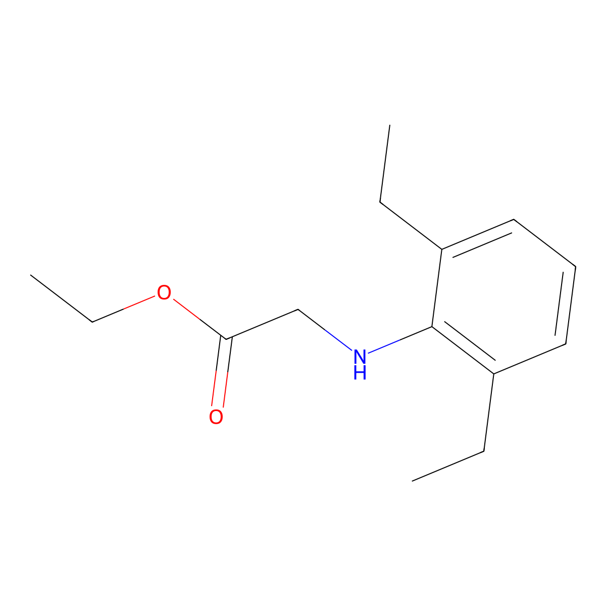Glycine, N-(2,6-diethylphenyl)-, ethyl ester molecular structure, CAS 38727-56-9