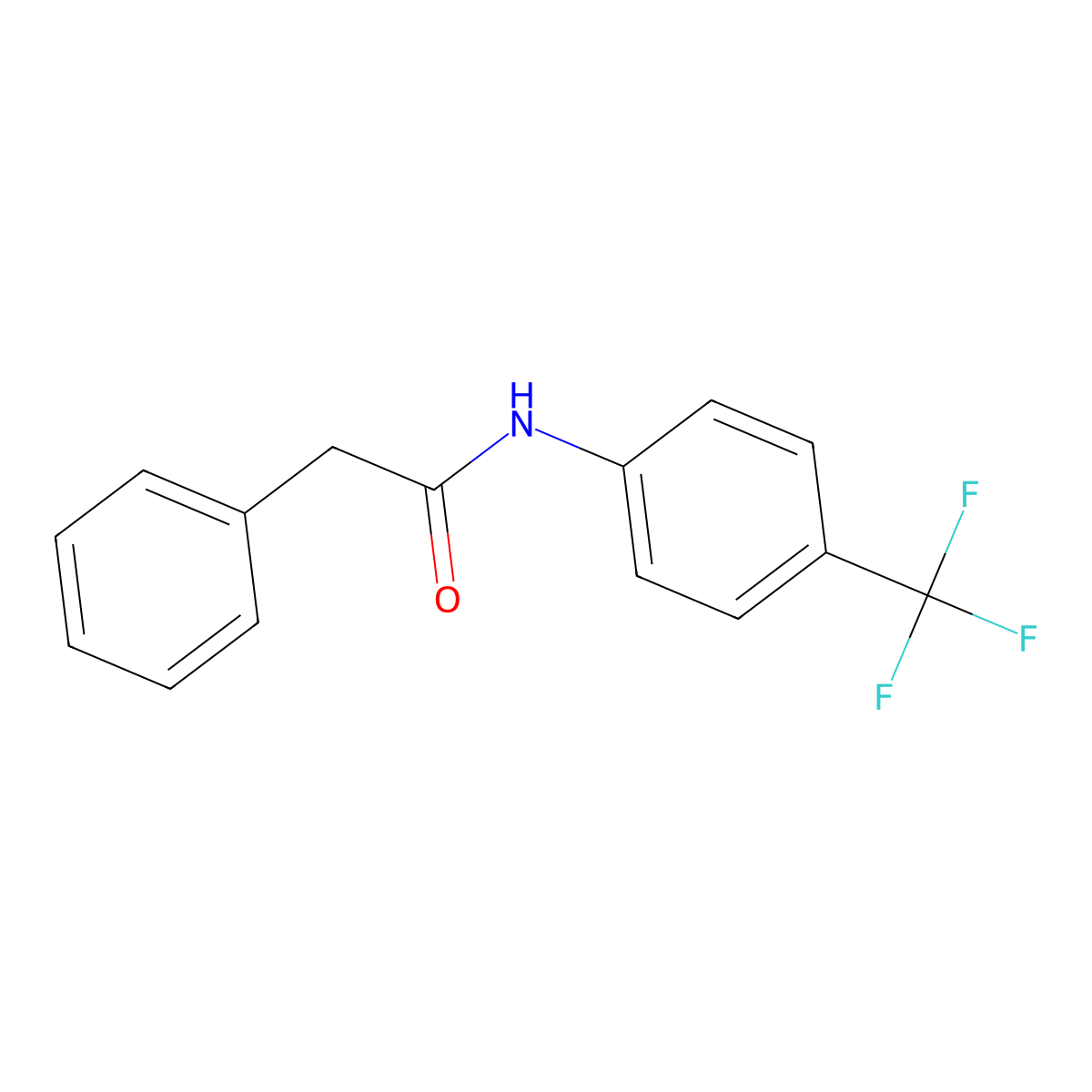 2-phenyl-N-[4-(trifluoromethyl)phenyl]acetamide molecular structure, CAS 3873-37-8