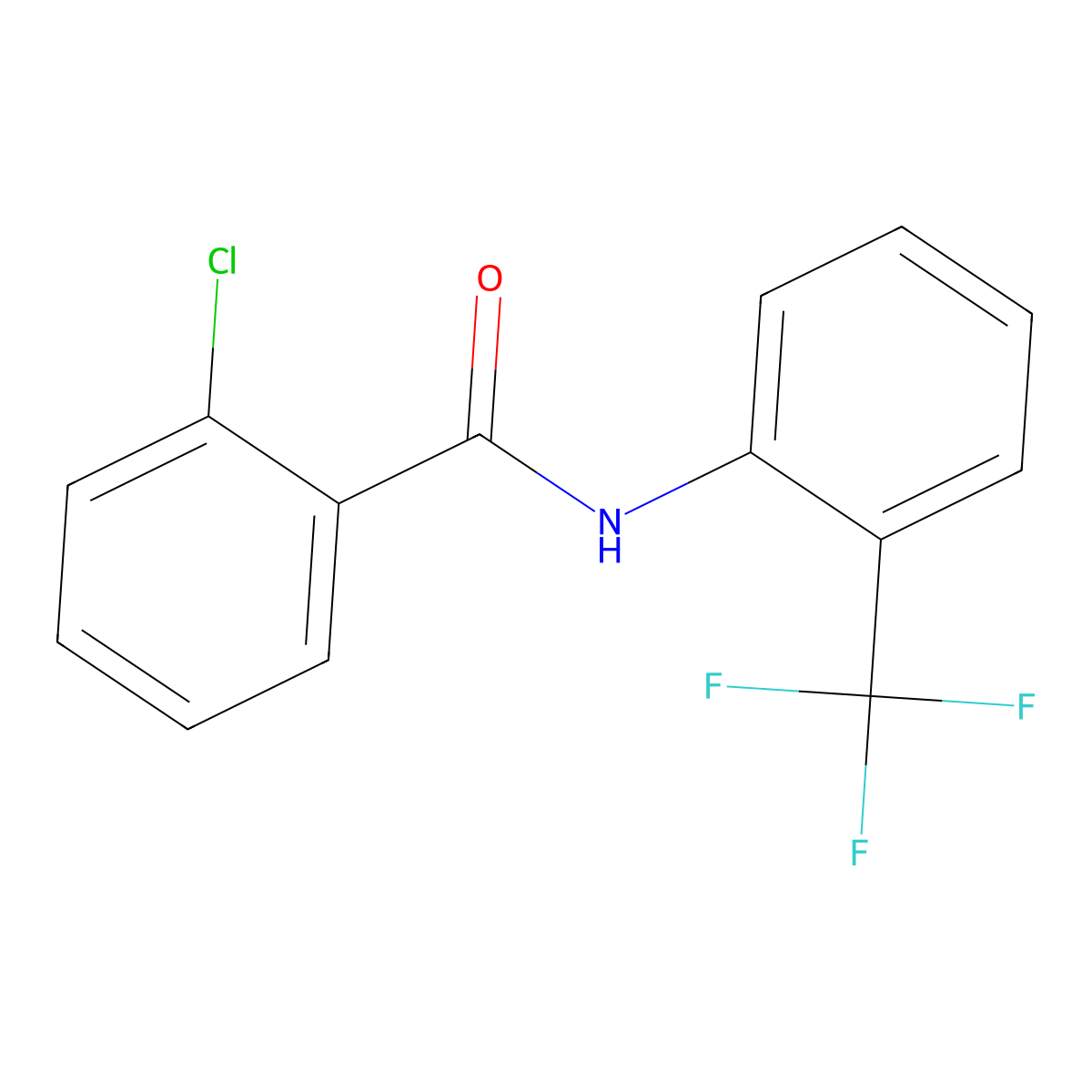 2-chloro-N-[2-(trifluoromethyl)phenyl]benzamide molecular structure, CAS 3873-78-7