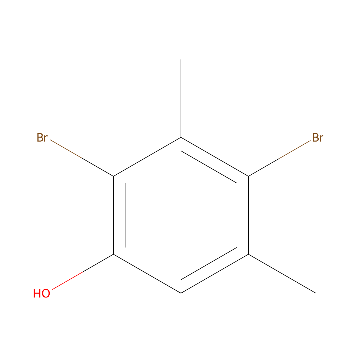 2,4-Dibromo-3,5-dimethylphenol molecular structure, CAS 38730-39-1