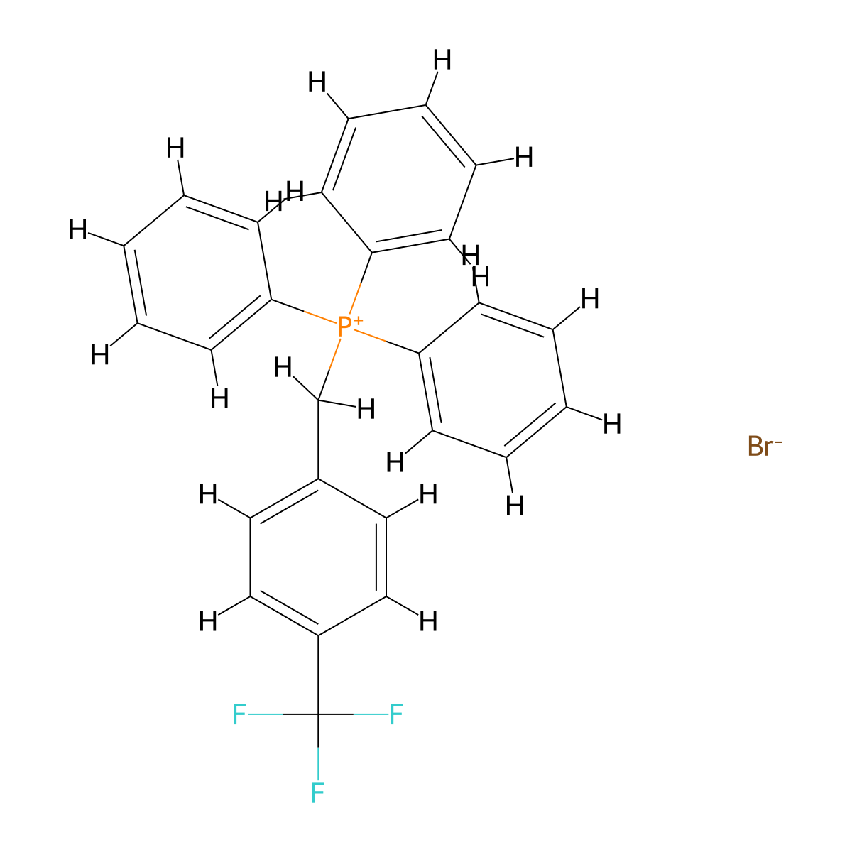 Phosphonium, triphenyl[[4-(trifluoromethyl)phenyl]methyl]-, bromide molecular structure, CAS 38733-98-1