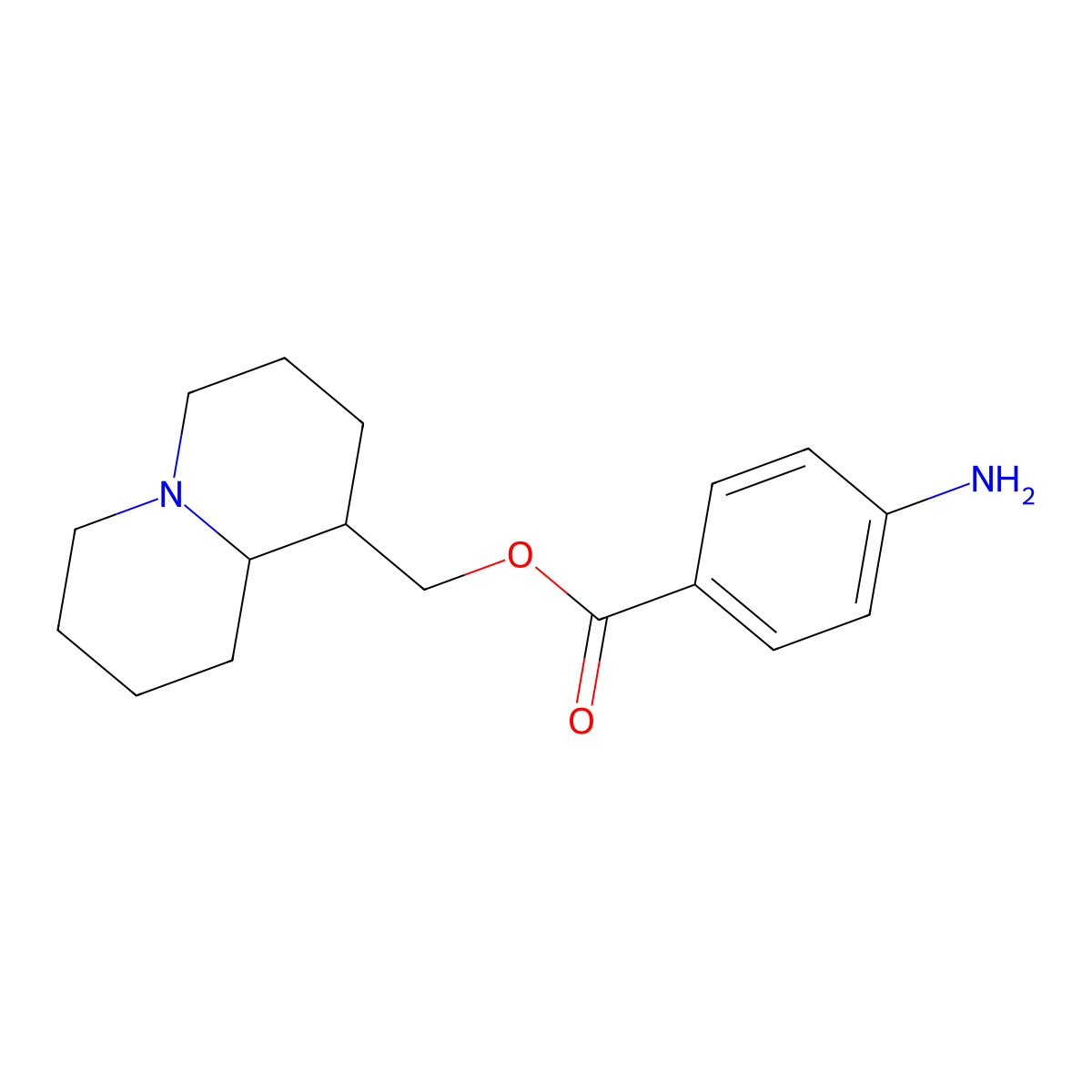 (Octahydro-2H-quinolizin-1-yl)methyl 4-aminobenzoate molecular structure, CAS 38734-38-2