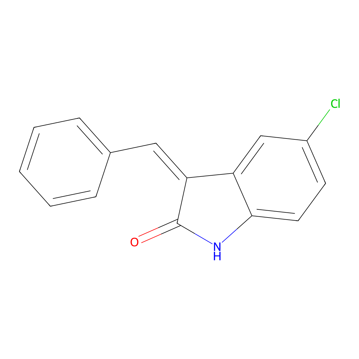 3-benzylidene-5-chloro-1H-indol-2-one molecular structure, CAS 387342-89-4