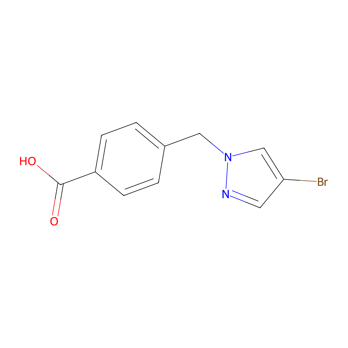 4-[(4-Bromo-1H-pyrazol-1-yl)methyl]benzoic acid molecular structure, CAS 387344-96-9