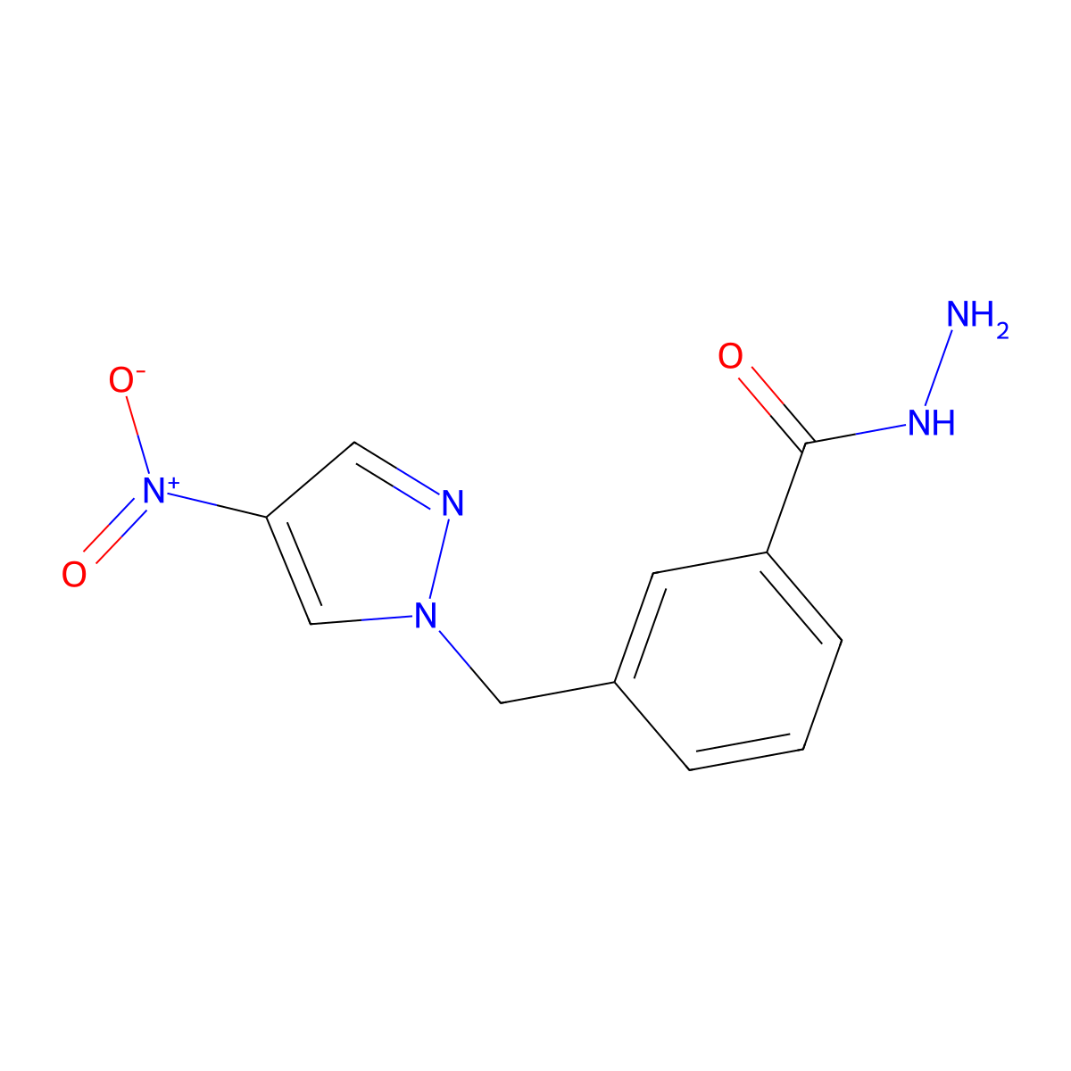 3-((4-Nitro-1H-pyrazol-1-yl)methyl)benzohydrazide molecular structure, CAS 387345-01-9