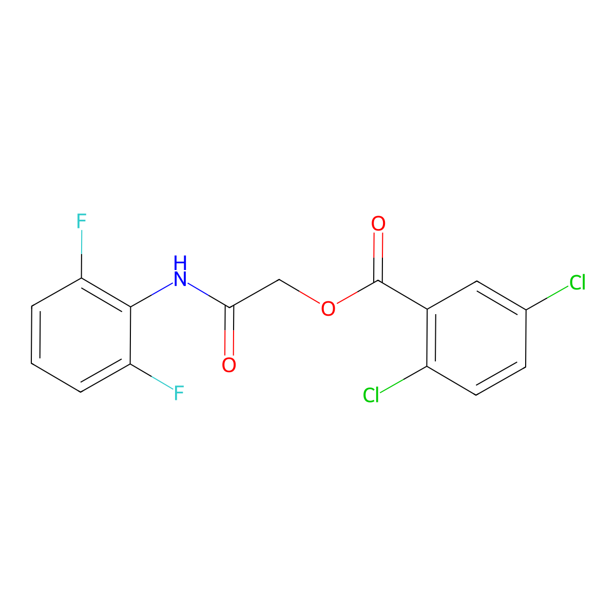 [2-(2,6-Difluoroanilino)-2-oxoethyl] 2,5-dichlorobenzoate molecular structure, CAS 387349-21-5