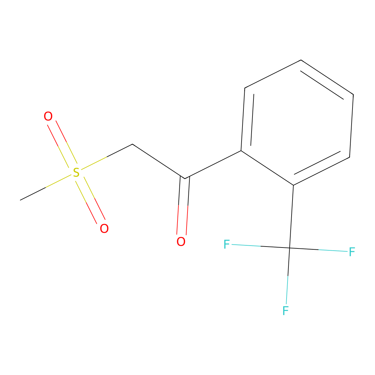 2-(Methylsulfonyl)-1-(2-(trifluoromethyl)phenyl)ethanone molecular structure, CAS 387350-34-7