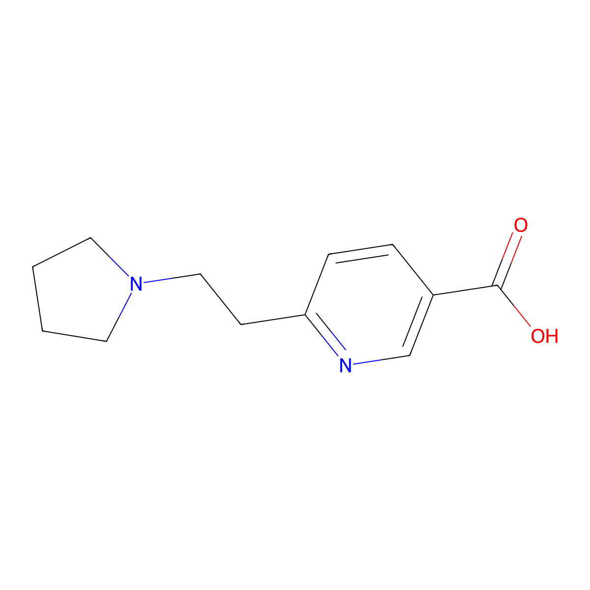 6-(2-(Pyrrolidin-1-yl)ethyl)nicotinic acid molecular structure, CAS 387350-41-6