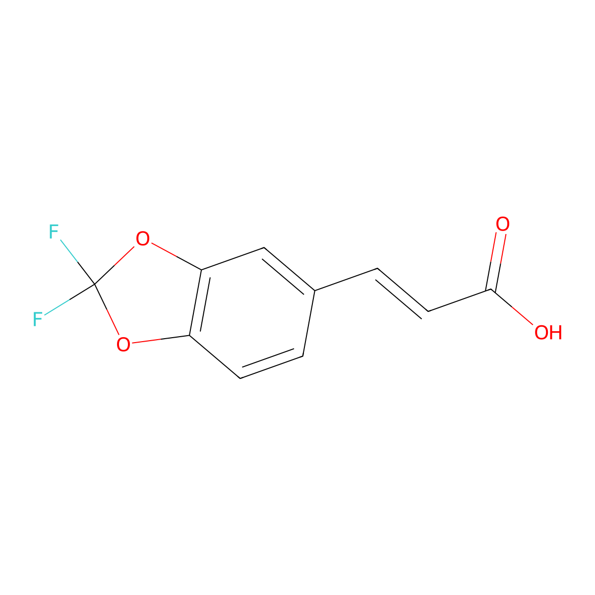 (2E)-3-(2,2-Difluoro-1,3-benzodioxol-5-yl)propenoic acid molecular structure, CAS 387350-55-2