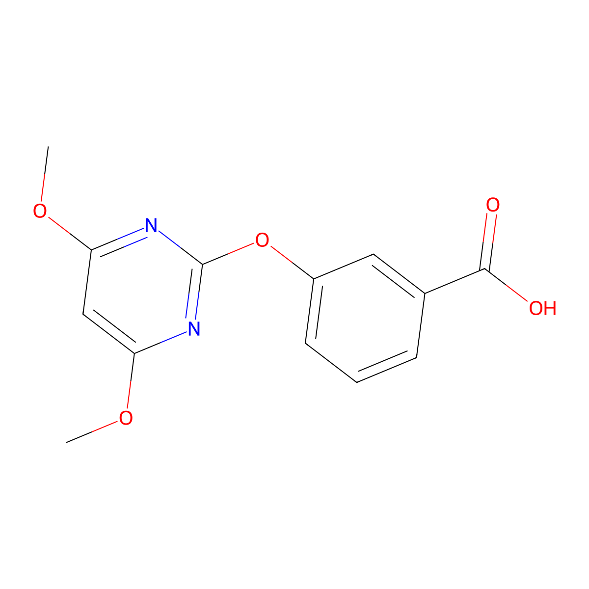 3-[(4,6-Dimethoxypyrimidin-2-yl)oxy]benzoic acid molecular structure, CAS 387350-58-5