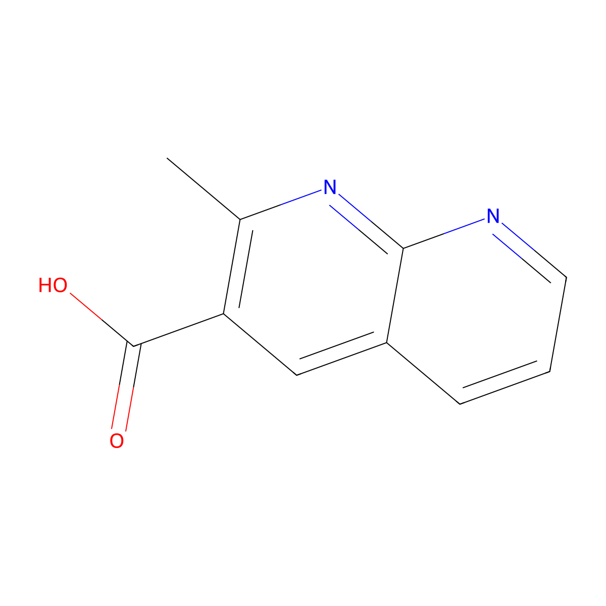 2-Methyl-1,8-naphthyridine-3-carboxylic acid molecular structure, CAS 387350-60-9