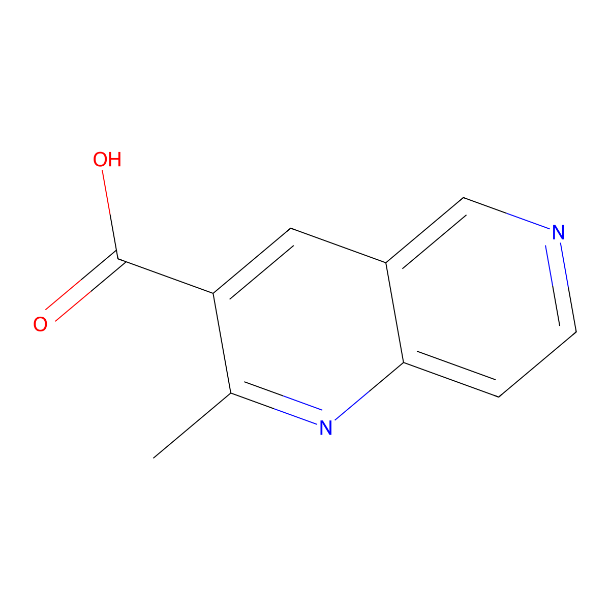 2-Methyl-1,6-naphthyridine-3-carboxylic acid molecular structure, CAS 387350-63-2