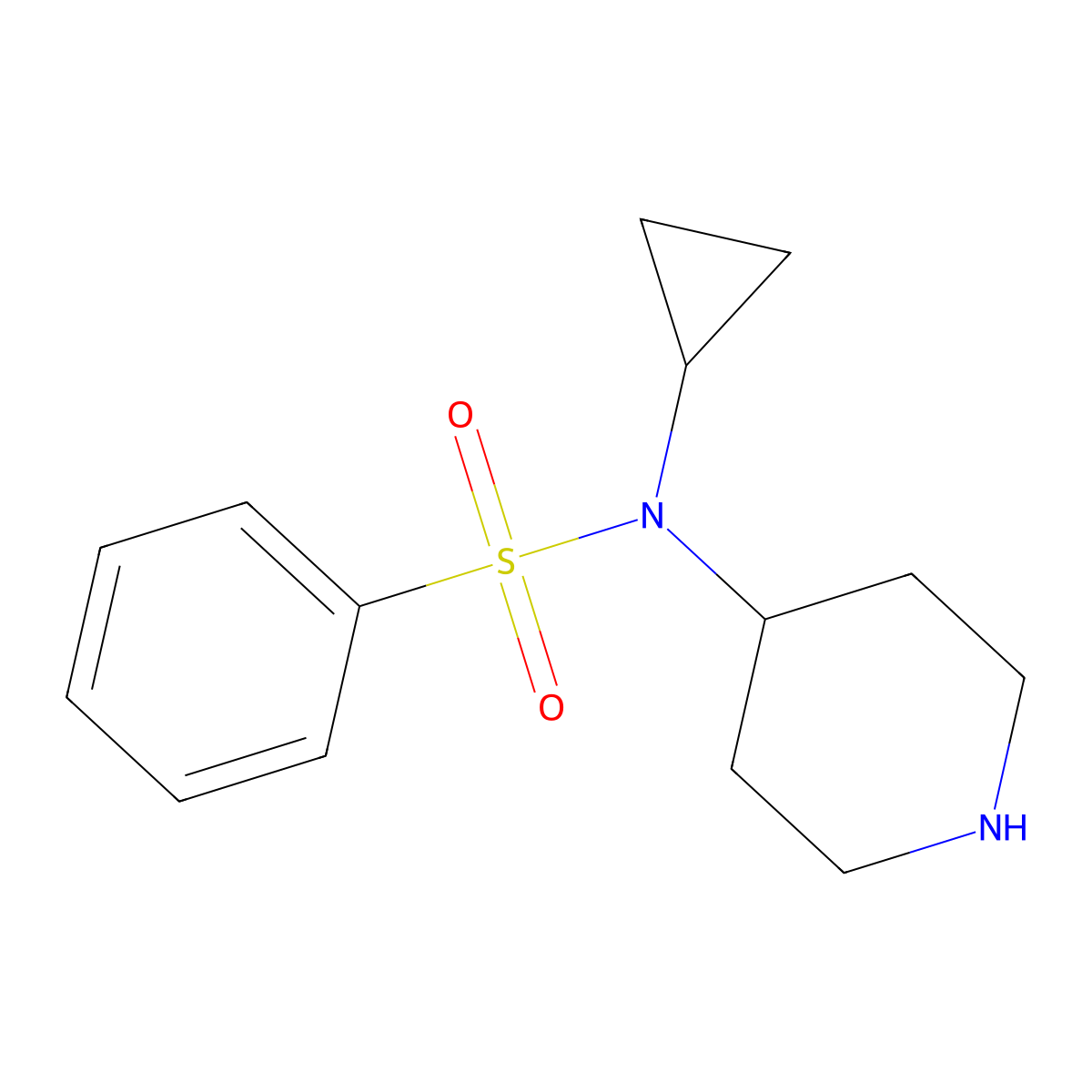 N-Cyclopropyl-N-4-piperidinylbenzenesulfonamide molecular structure, CAS 387350-82-5