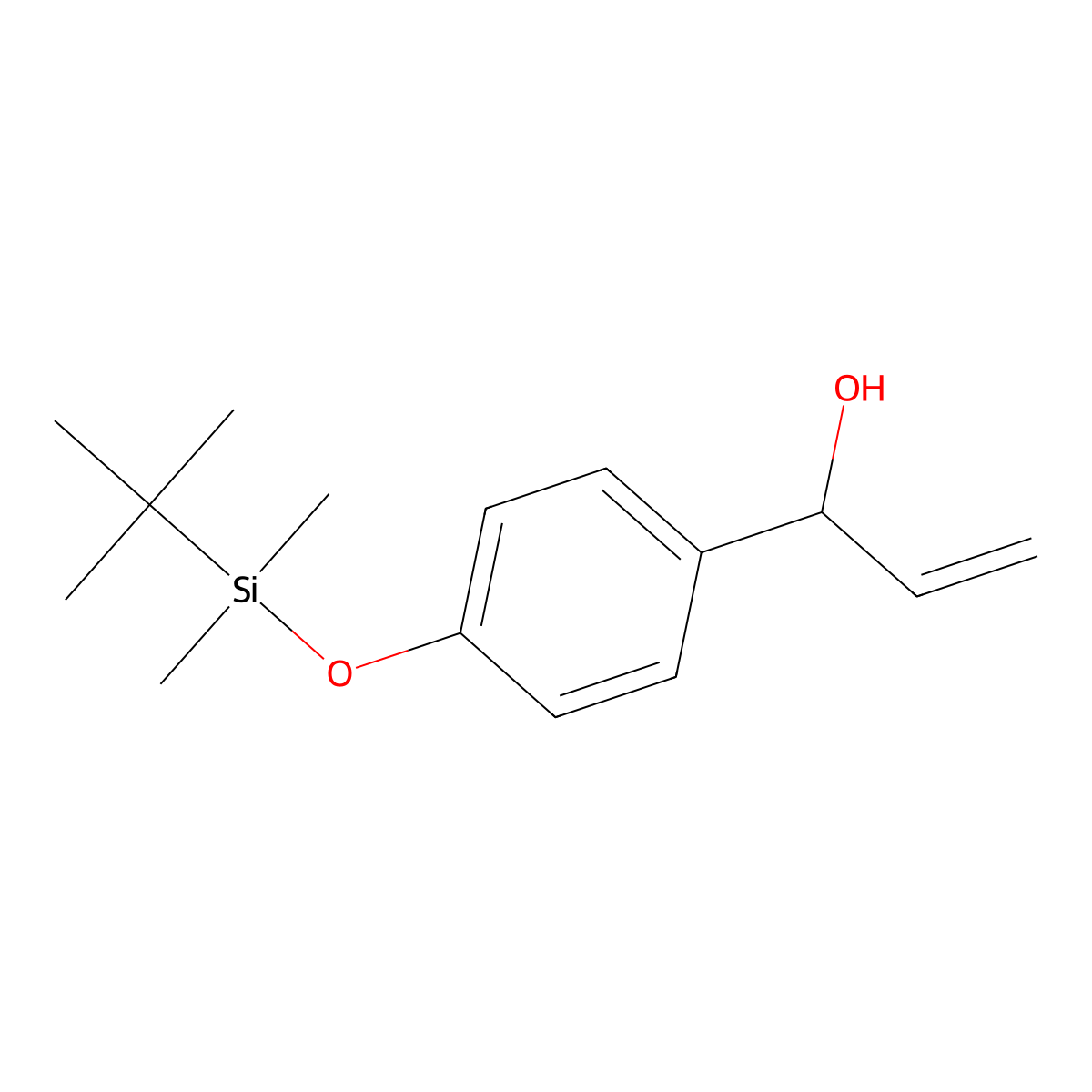 (1R)-1-{4-[(tert-butyldimethylsilyl)oxy]phenyl}prop-2-en-1-ol molecular structure, CAS 387351-57-7