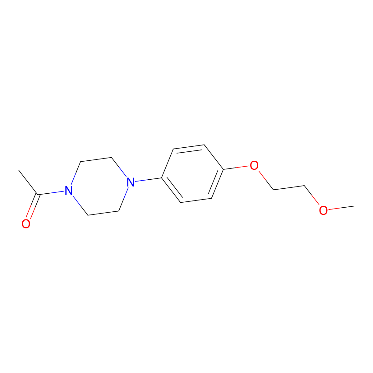 1-(4-(4-(2-Methoxyethoxy)phenyl)piperazin-1-yl)ethanone molecular structure, CAS 387358-27-2