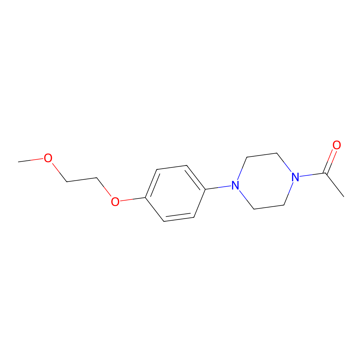 1-(4-(4-(2-Methoxyethoxy)phenyl)piperazin-1-yl)ethanone molecular structure, CAS 387358-27-2