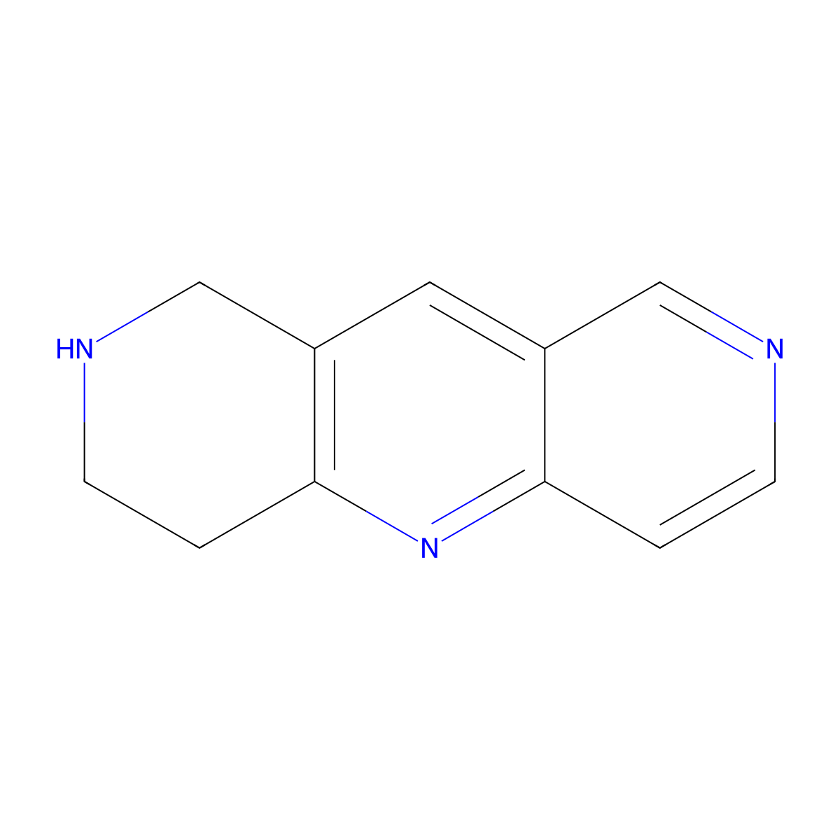 1,2,3,4-Tetrahydropyrido(4,3-b)-(1,6)-naphthyridine molecular structure, CAS 387358-40-9