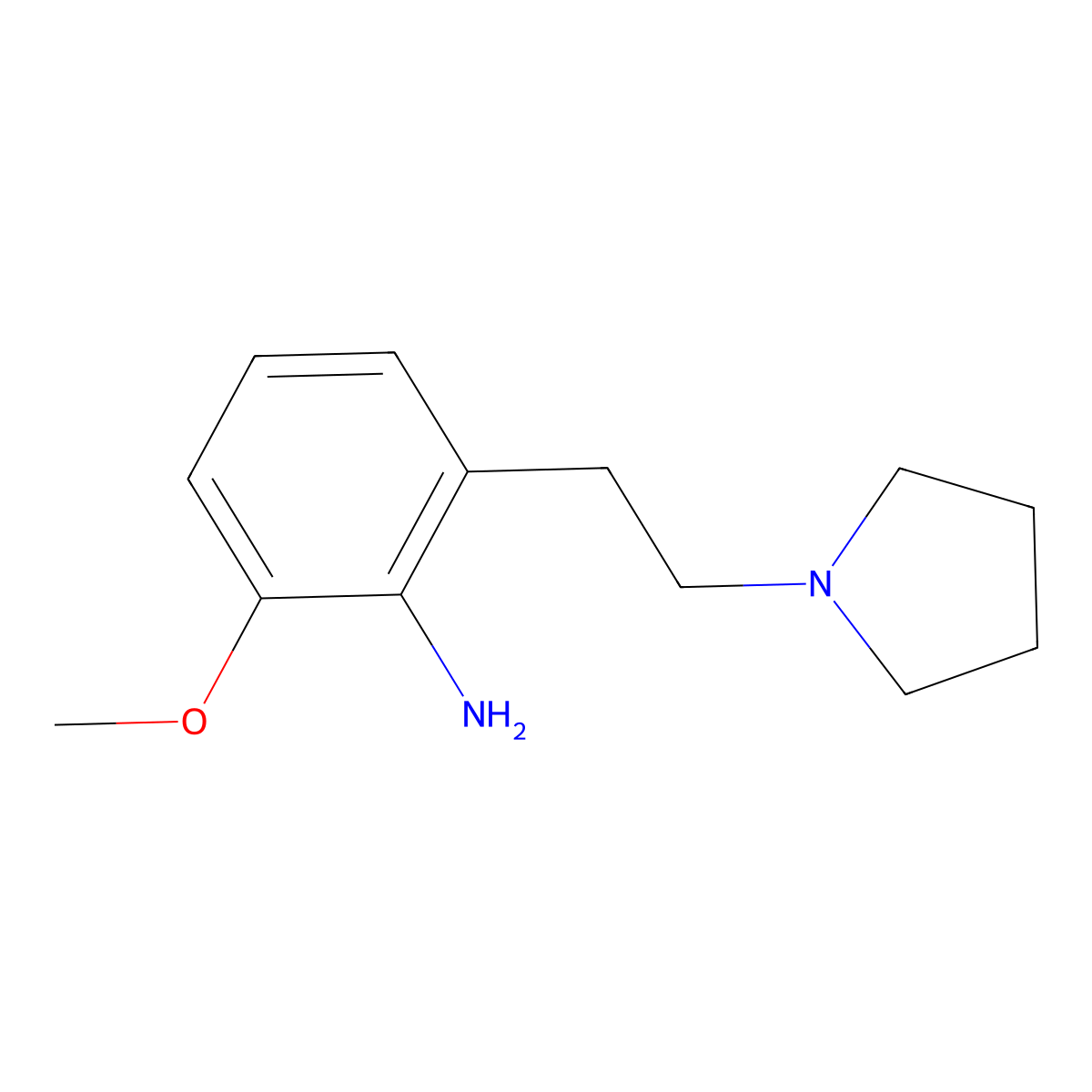 2-Methoxy-6-(2-pyrrolidin-1-ylethyl)aniline molecular structure, CAS 387358-44-3