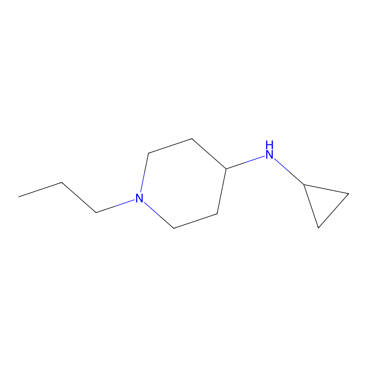 N-Cyclopropyl-1-propylpiperidin-4-amine molecular structure, CAS 387358-45-4