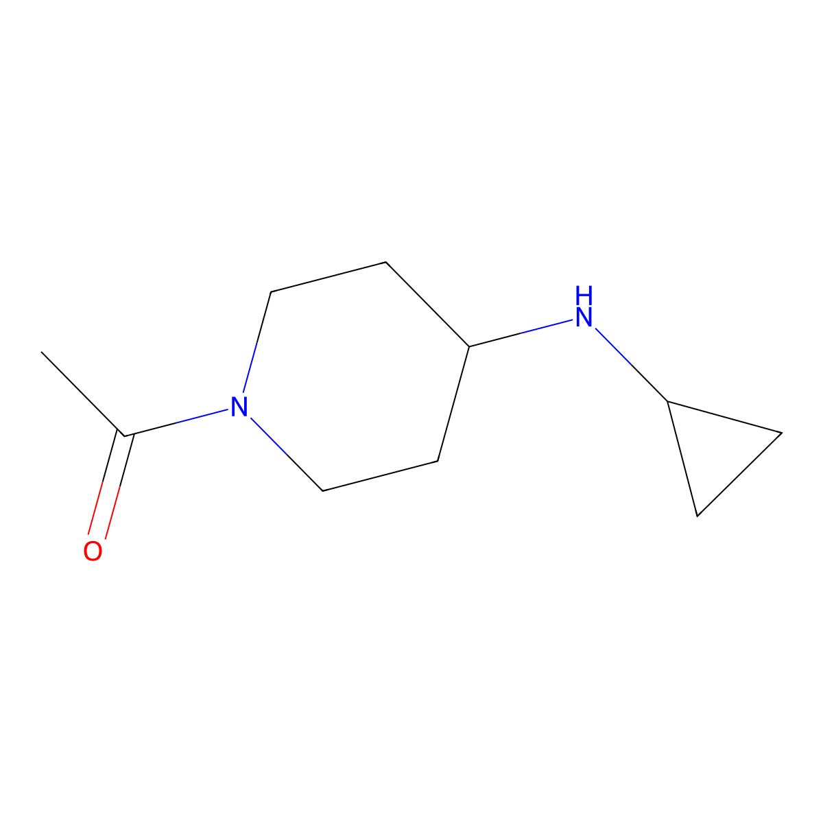 1-Acetyl-N-cyclopropylpiperidin-4-amine molecular structure, CAS 387358-46-5