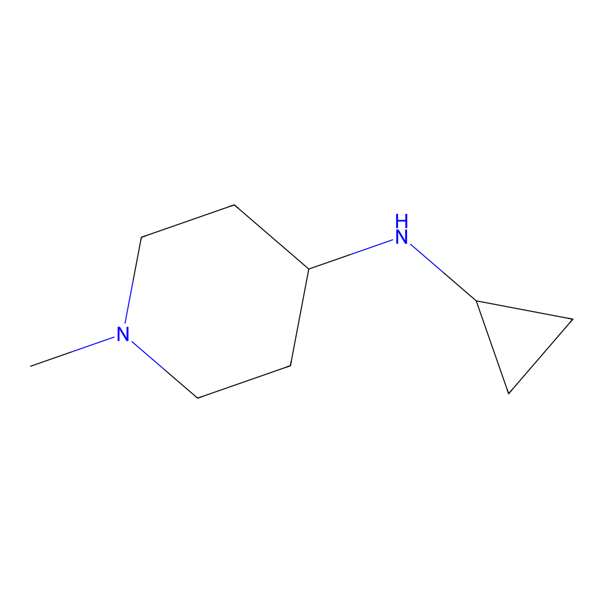 N-cyclopropyl-1-methylpiperidin-4-amine molecular structure, CAS 387358-48-7