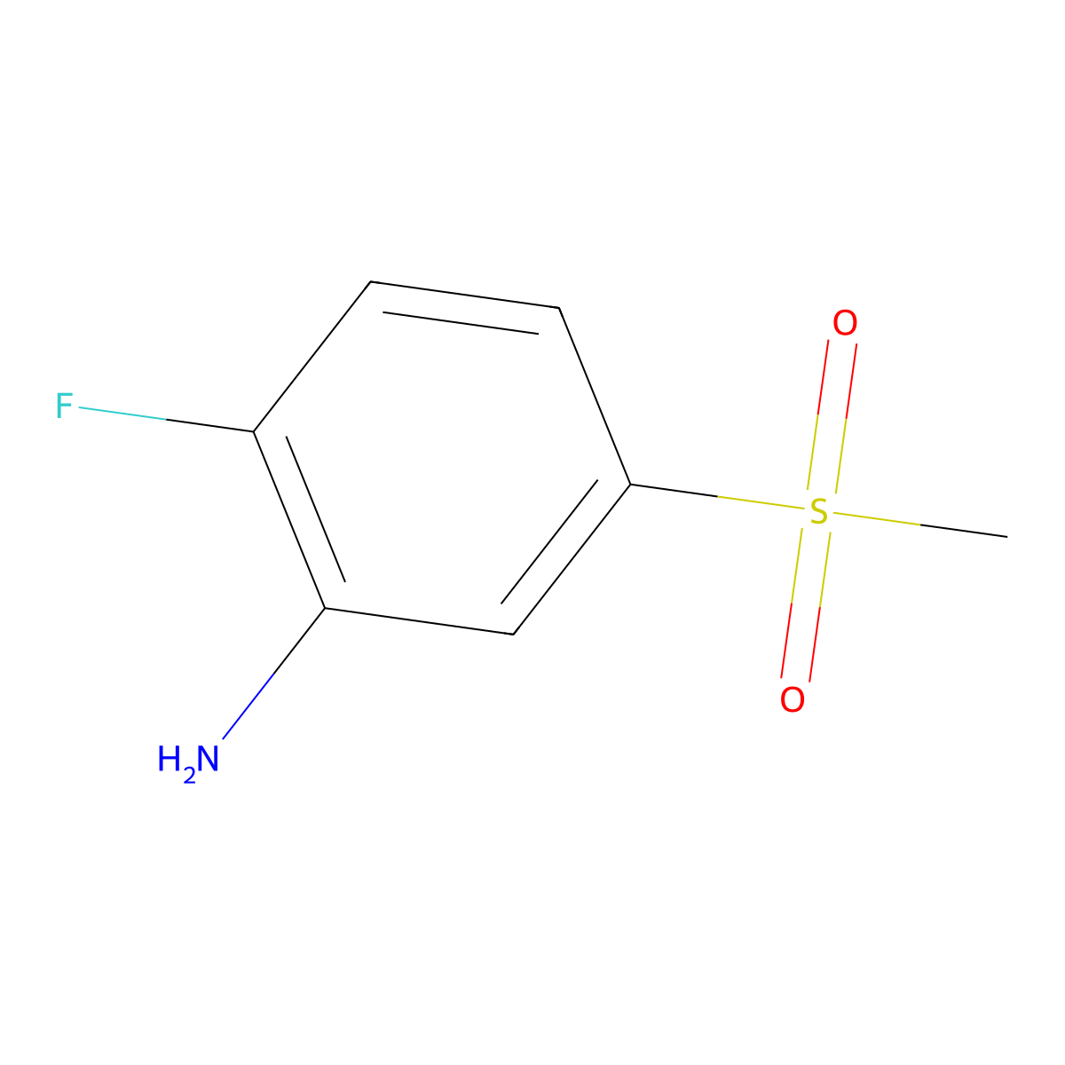 2-Fluoro-5-(methylsulfonyl)aniline molecular structure, CAS 387358-51-2