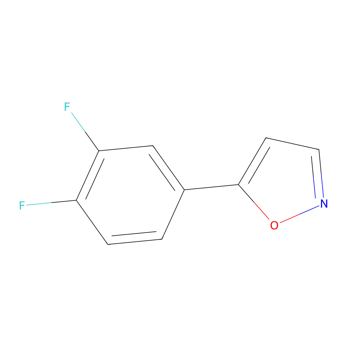 5-(3,4-Difluorophenyl)isoxazole molecular structure, CAS 387358-54-5