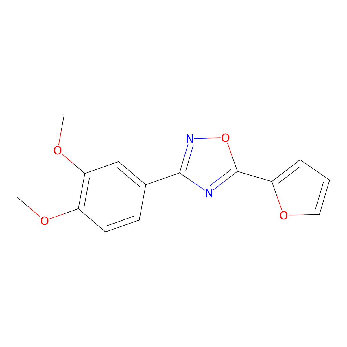 3-(3,4-Dimethoxyphenyl)-5-(furan-2-yl)-1,2,4-oxadiazole molecular structure, CAS 387358-68-1