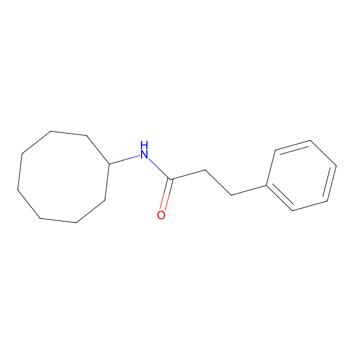 N-cyclooctyl-3-phenylpropanamide molecular structure, CAS 387358-87-4