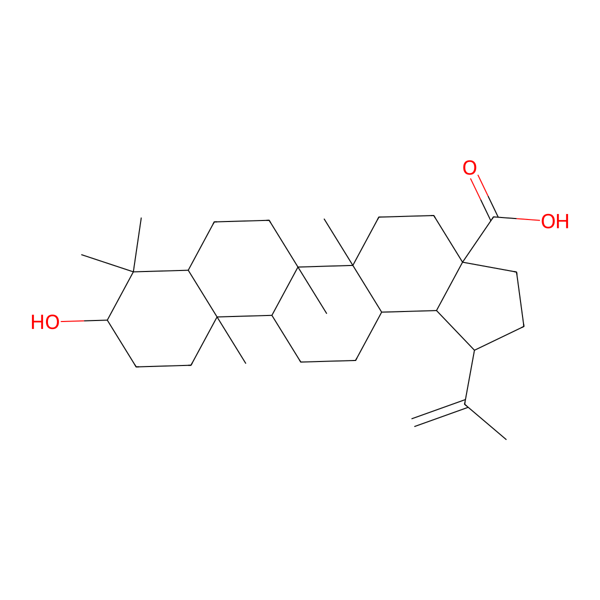 Lup-20(29)-en-28-oic acid, 3beta-hydroxy- molecular structure, CAS 38736-77-5