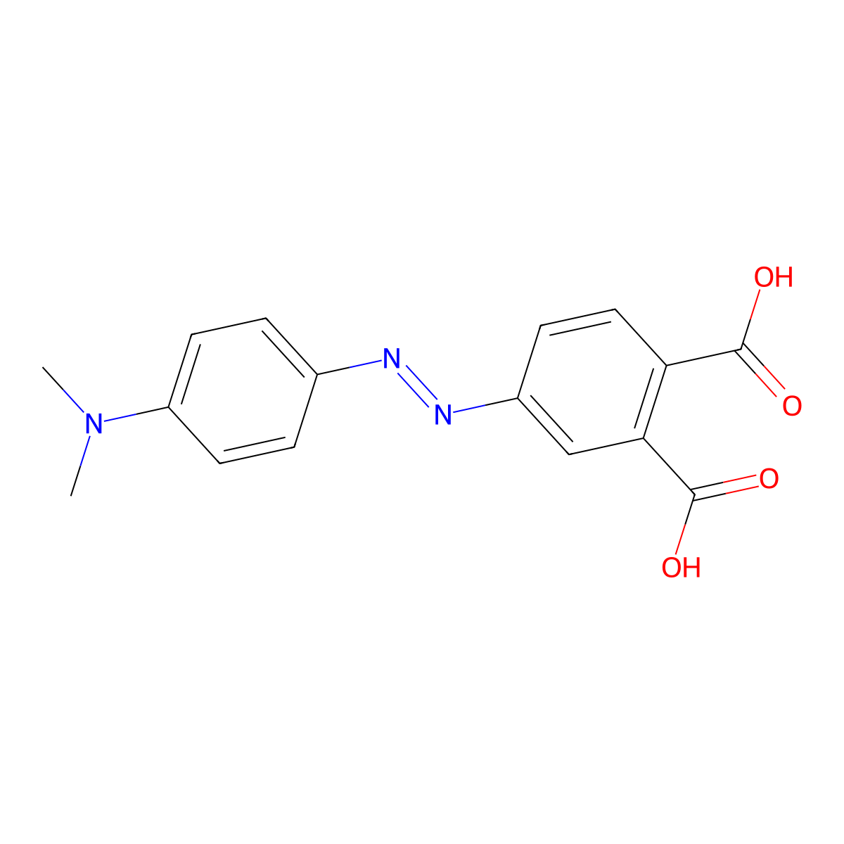 4-{[4-(Dimethylamino)phenyl]diazenyl}benzene-1,2-dicarboxylic acid molecular structure, CAS 387360-86-3