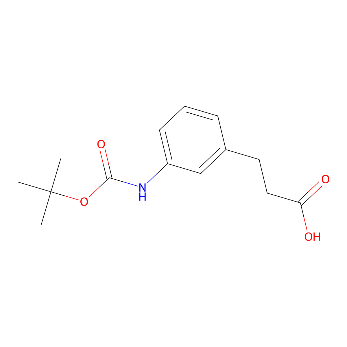 3-{3-[(tert-Butoxycarbonyl)amino]phenyl}propanoic acid molecular structure, CAS 387360-95-4