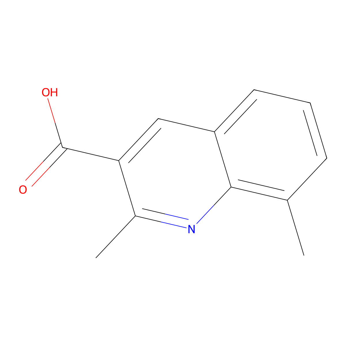 2,8-Dimethylquinoline-3-carboxylic acid molecular structure, CAS 387361-10-6