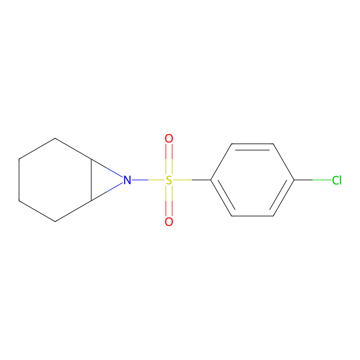 7-(4-Chlorobenzenesulfonyl)-7-azabicyclo(4.1.0)heptane molecular structure, CAS 387361-57-1