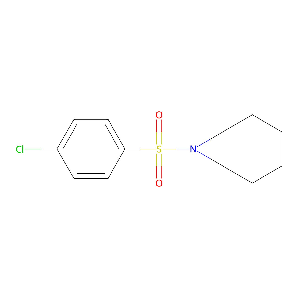 7-(4-Chlorobenzenesulfonyl)-7-azabicyclo(4.1.0)heptane molecular structure, CAS 387361-57-1