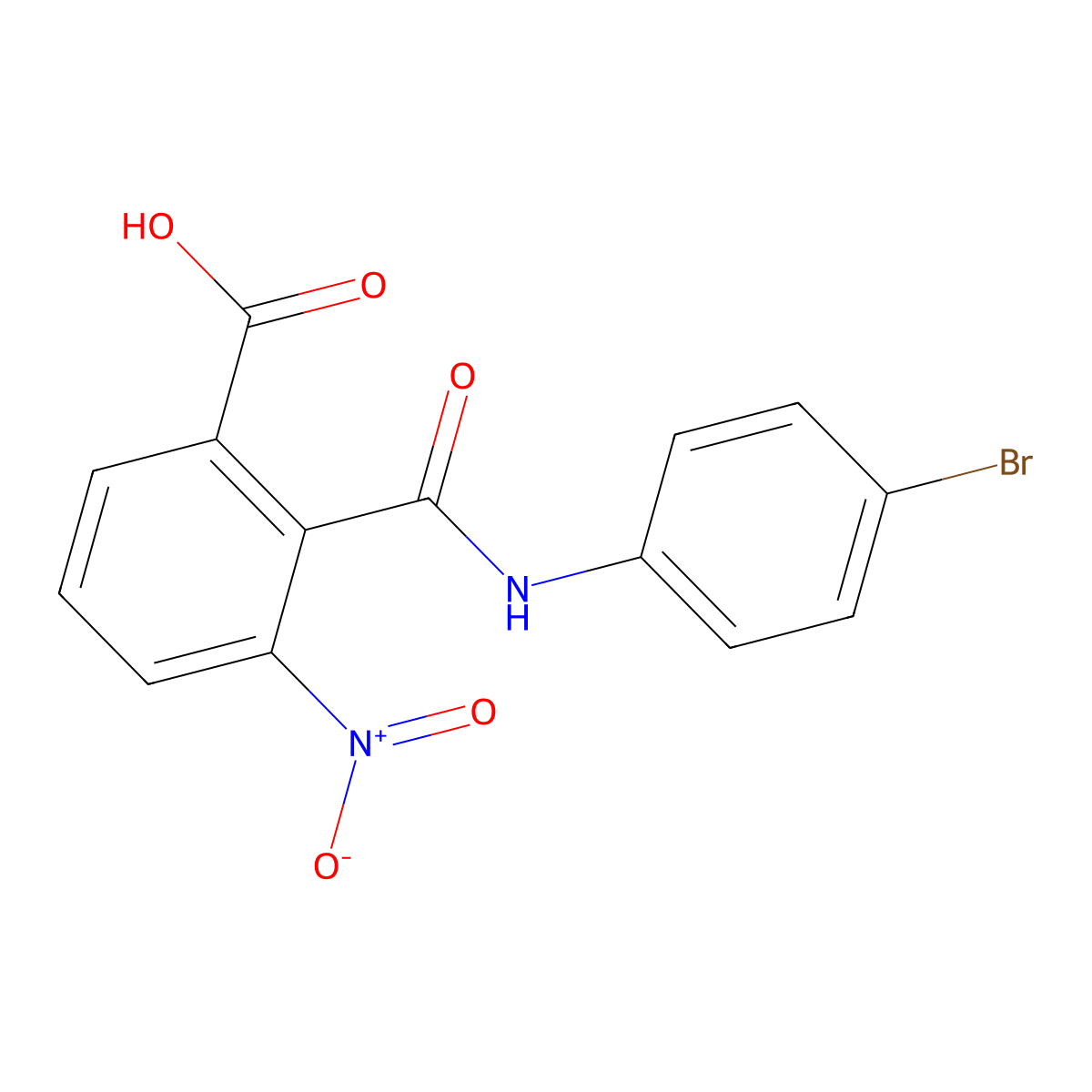 2-[(4-Bromophenyl)carbamoyl]-3-nitrobenzoic acid molecular structure, CAS 387363-18-0